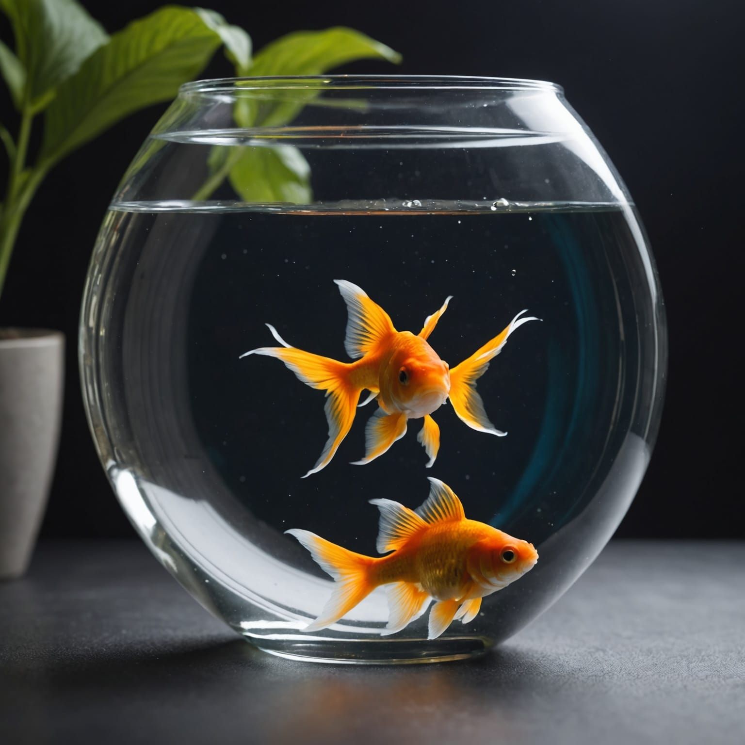 Goldfish Swimming in a Bowl