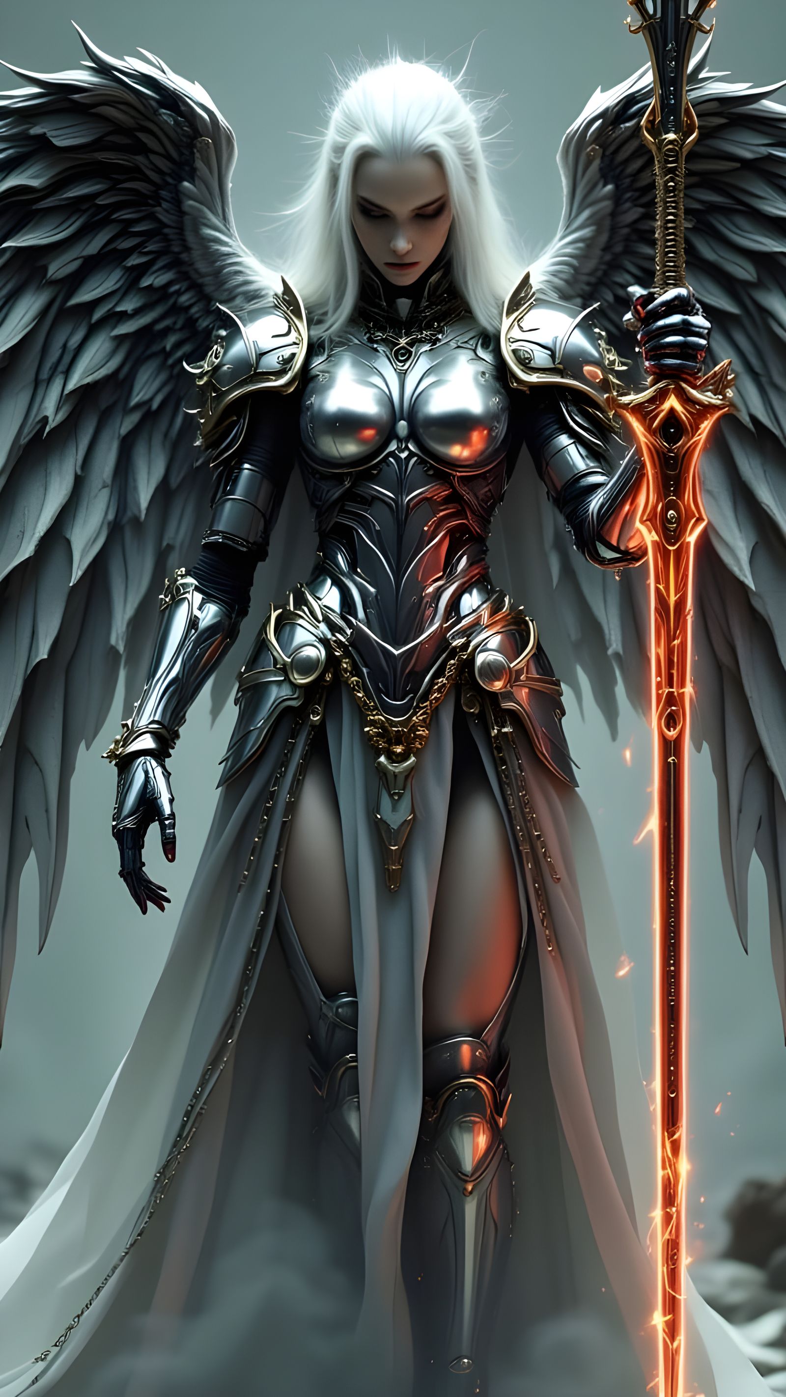 Vampiric Supermodel in Divine Armor