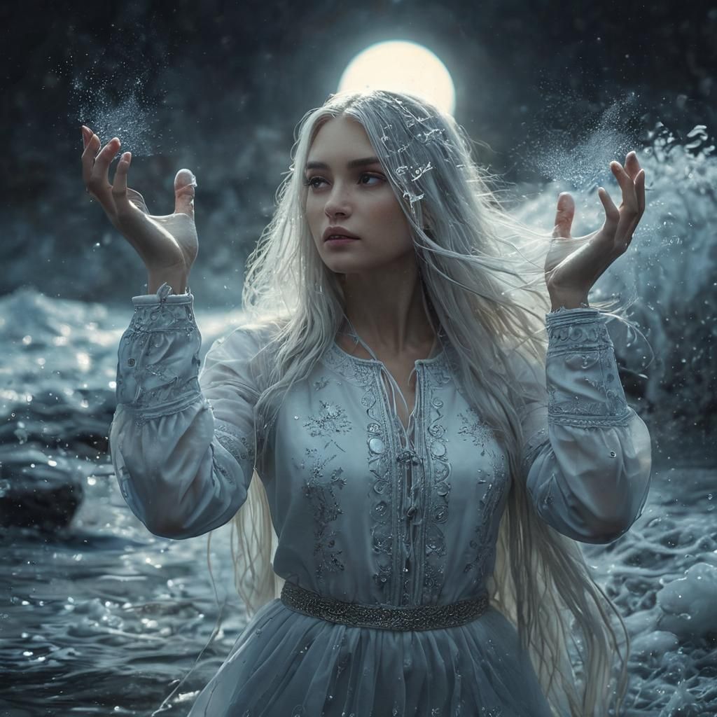 Ukrainian Mavka Creates Ice in a Cinematic Film Still
