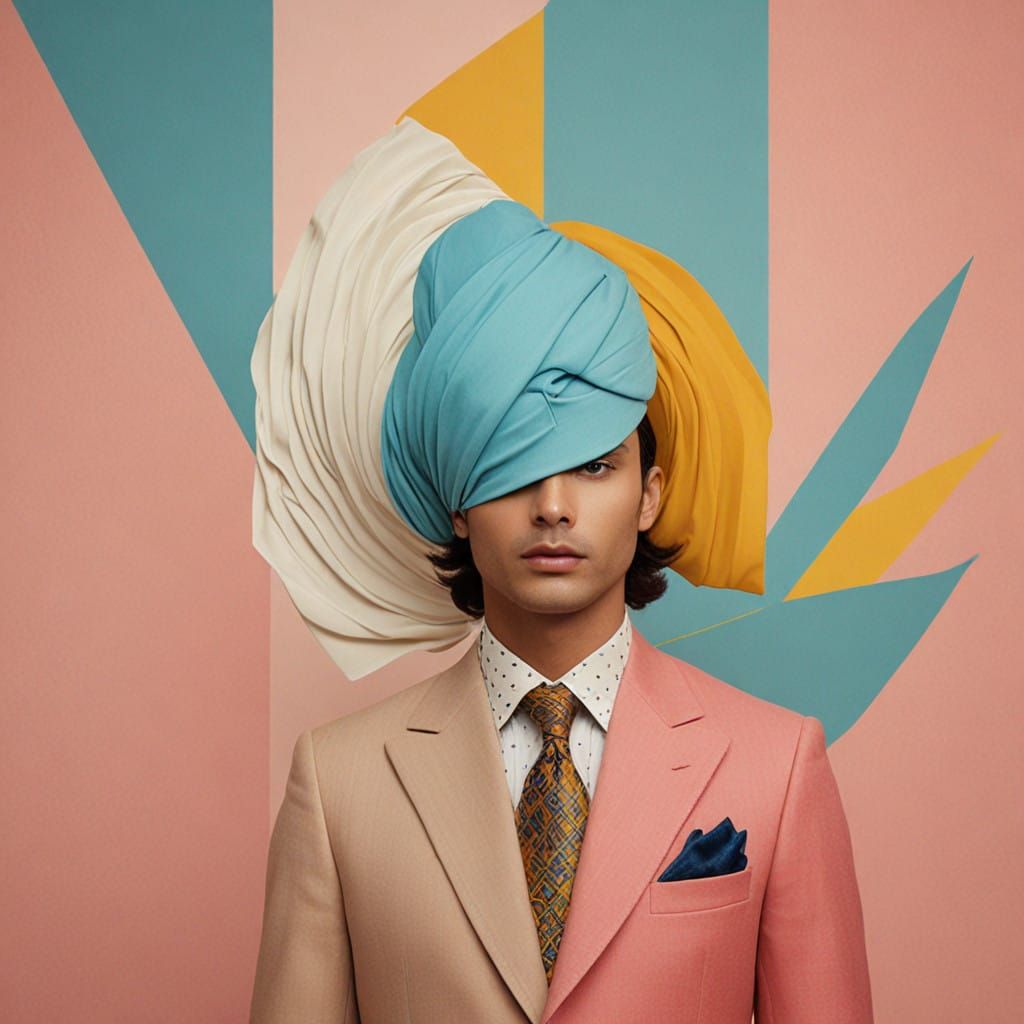 Vibrant Portrait in Quirky Fashion Style