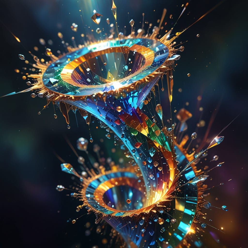 Prismatic Light Refraction in Oil Painting Style