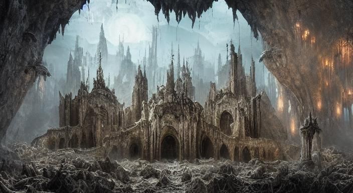 Surreal Gothic Vampire Den in Haunted Cave