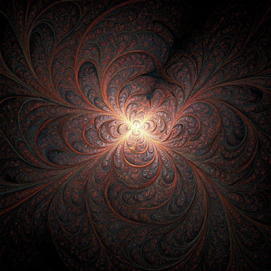 Intricate Fractal Pattern in Escher-Inspired Tessellations