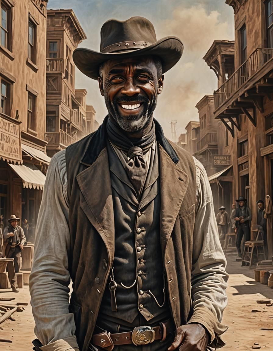 Idris Elba as Old West Gunfighter Portrait