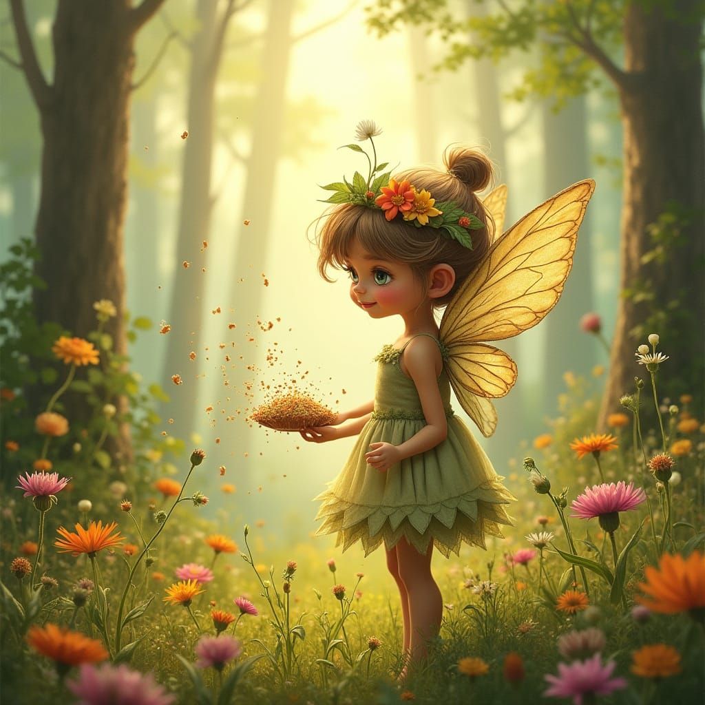 Whimsical Fairy in Enchanted Meadow