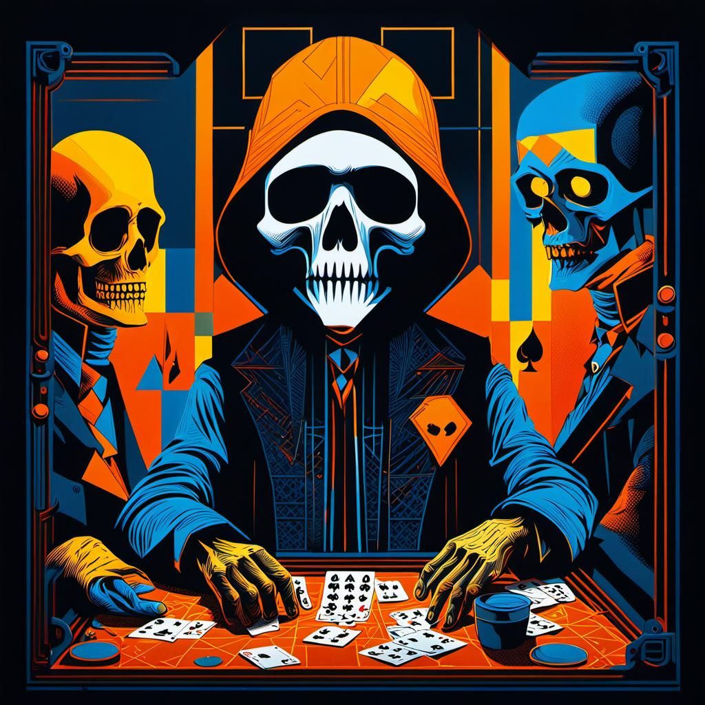 Death Plays Poker: Pop Art Screen Print