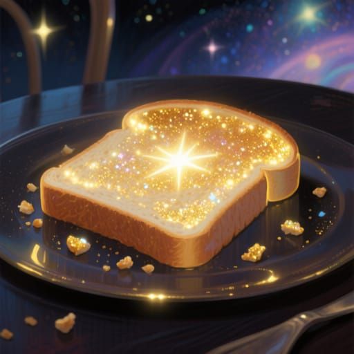 Glowing Toast: Mystical Culinary Creation in Fantasy Art Sty...