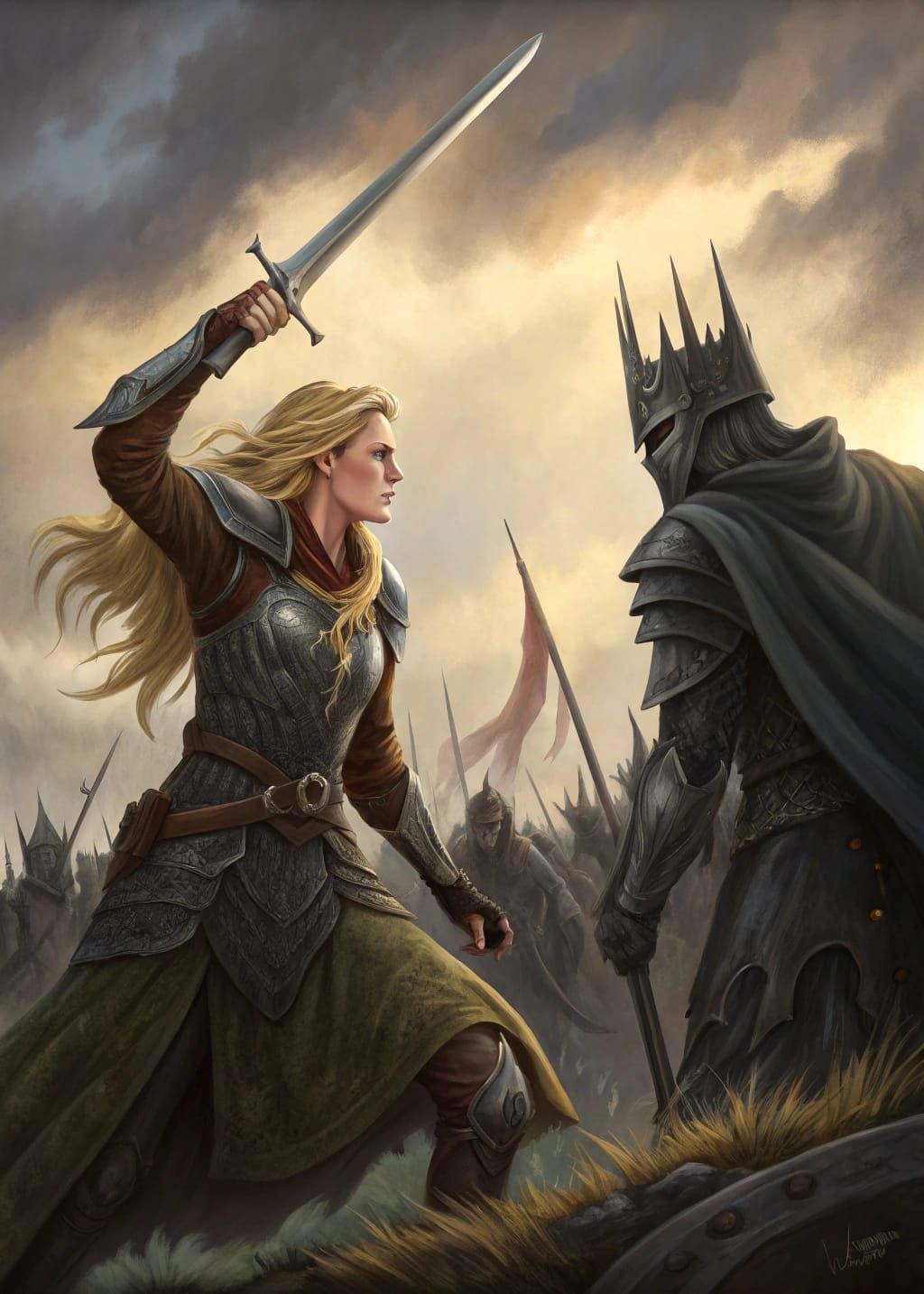 Eowyn Defeats the Dark Lord in Epic Medieval Battle Scene