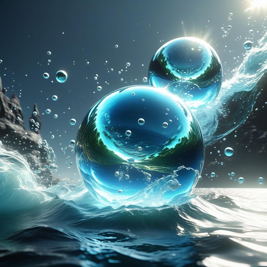 Water Molecule Formation in Detailed 3D Rendering