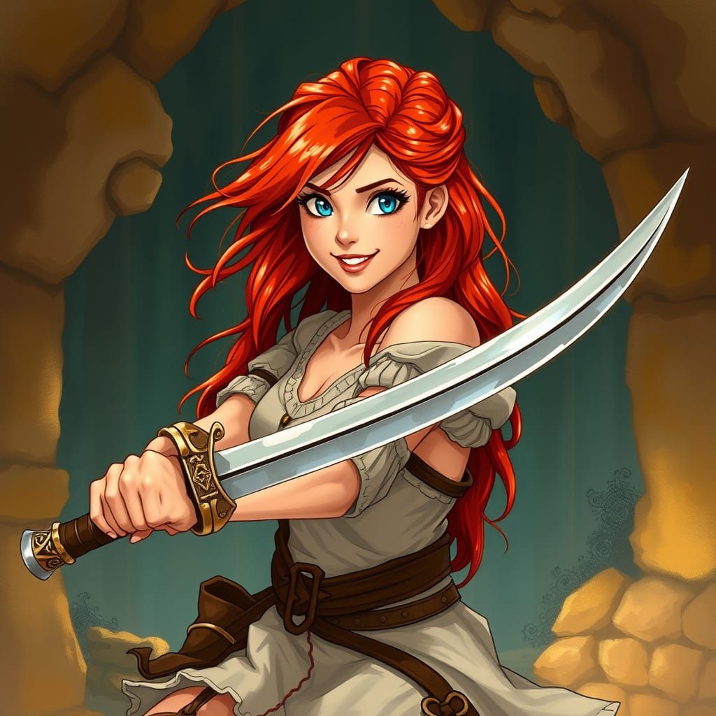 Mystical Scandinavian Warrior Maiden in Johan Egerkrans' Whi...