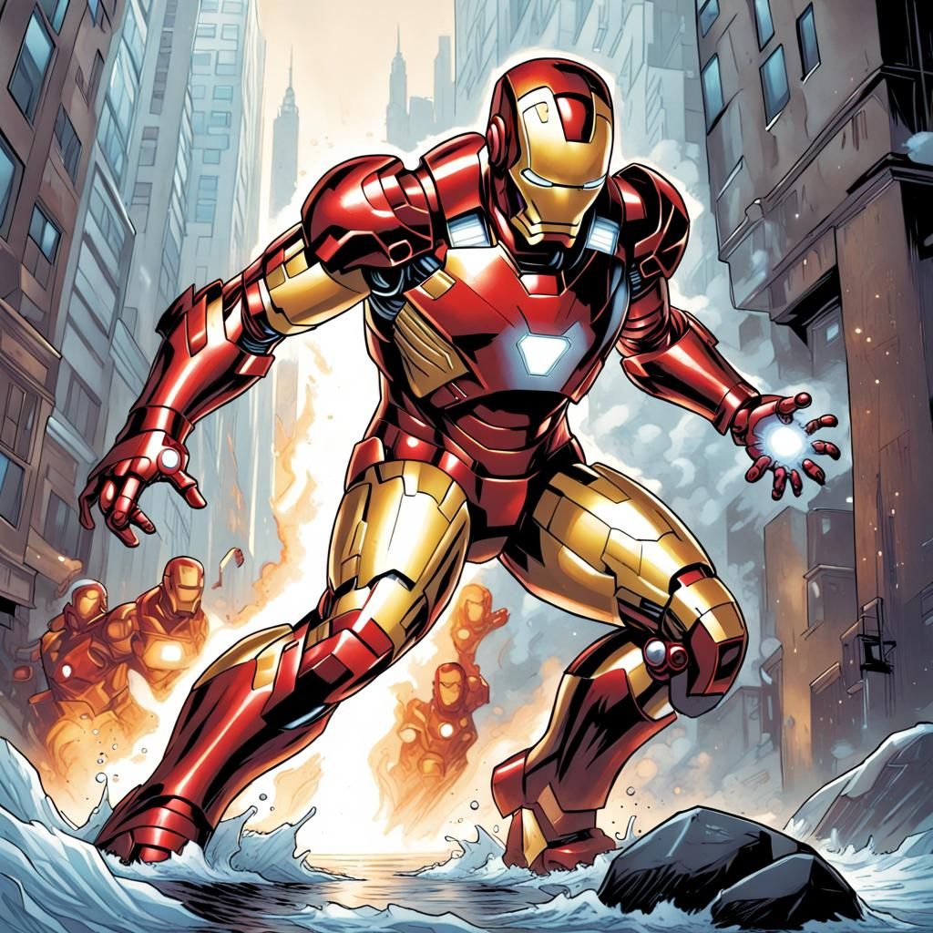 Iron Man Comic Book Art by Brooks and Mumford