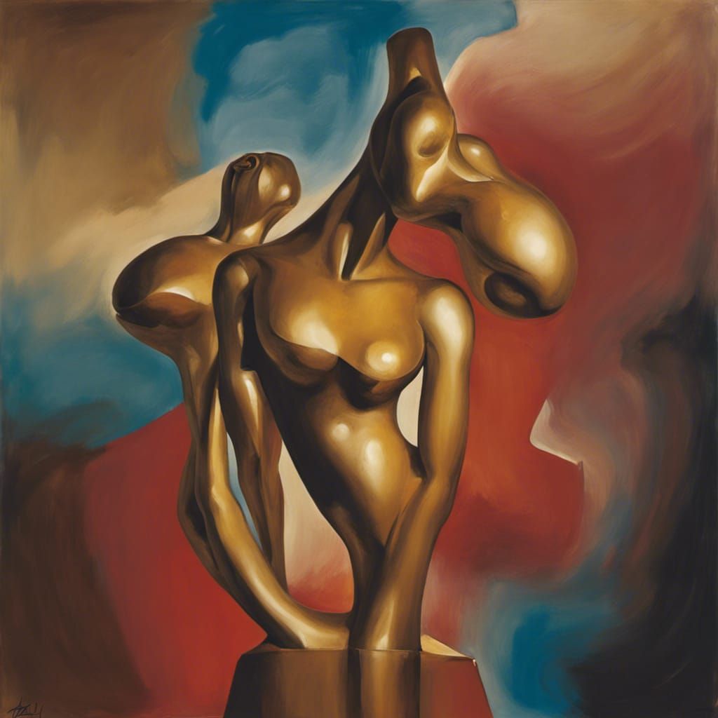 Surreal Figures in Expressive Postures: A Dali-esque Vision