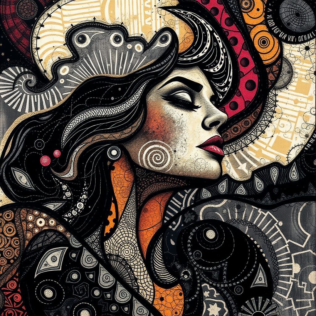 Abstract Expressionist Portrait of a Woman