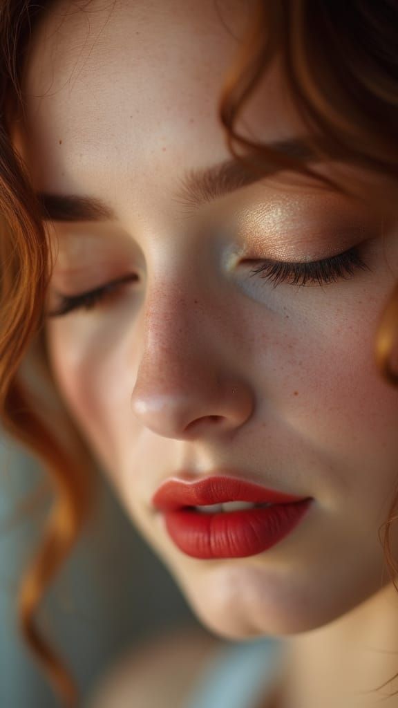 Ethereal Beauty: Hyperrealistic Close-Up of a Woman's Face