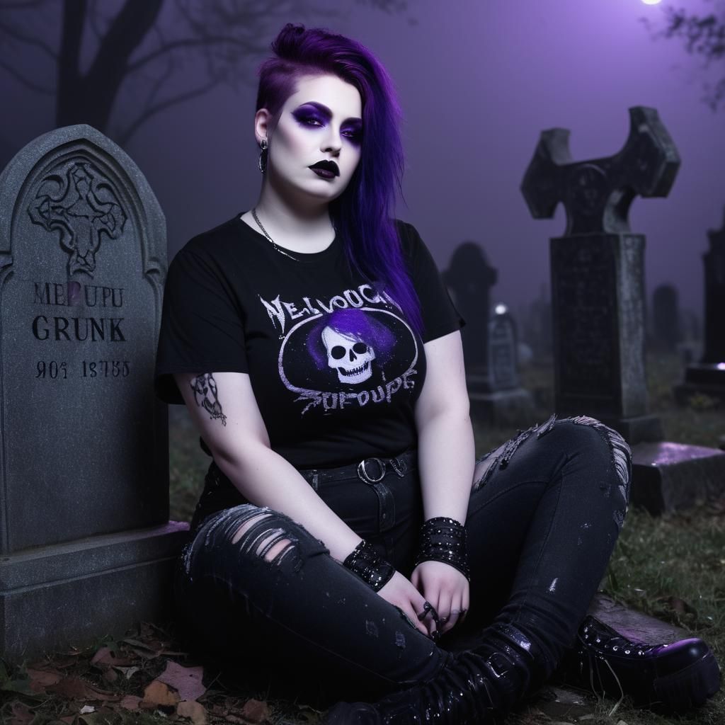 Ethereal Goth Punk in Haunted Graveyard