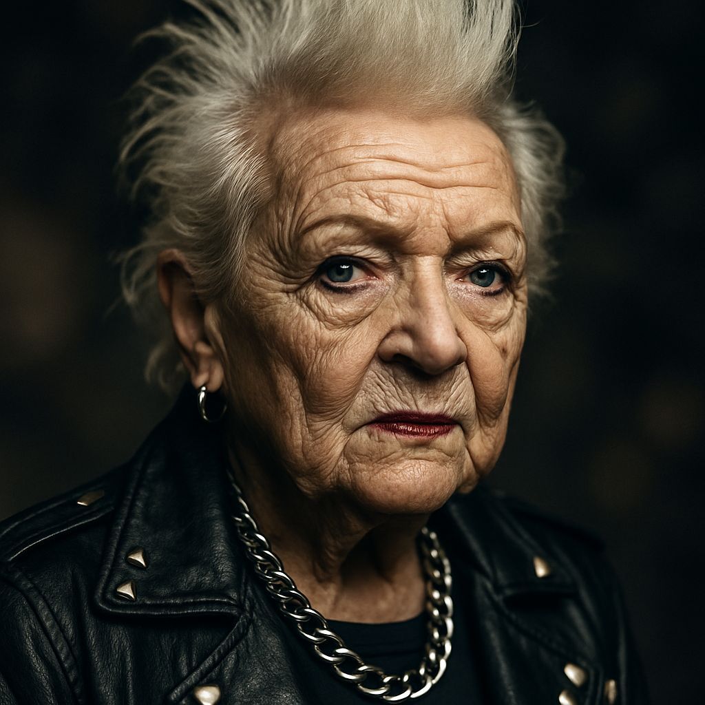 Betty White Punk Portrait in Hyper-Realistic Color Photo
