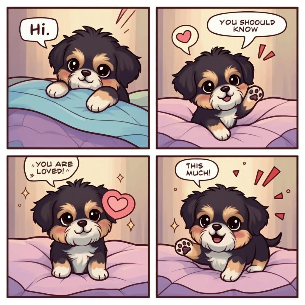 Cartoon Shih Tzu Puppy Comic About Love