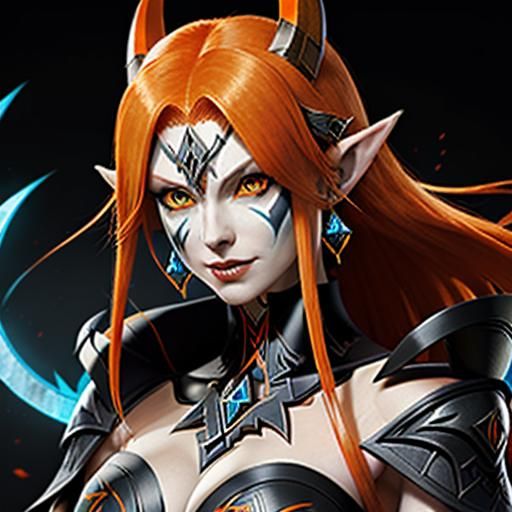 Orange-Haired Woman Portrait in High Resolution