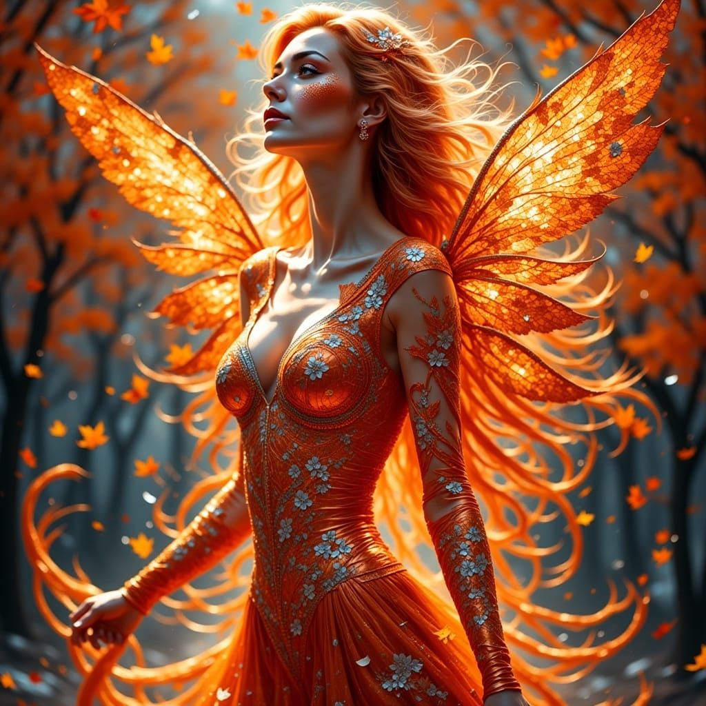 Surreal Autumn Goddess in Haute Galaxial Couture