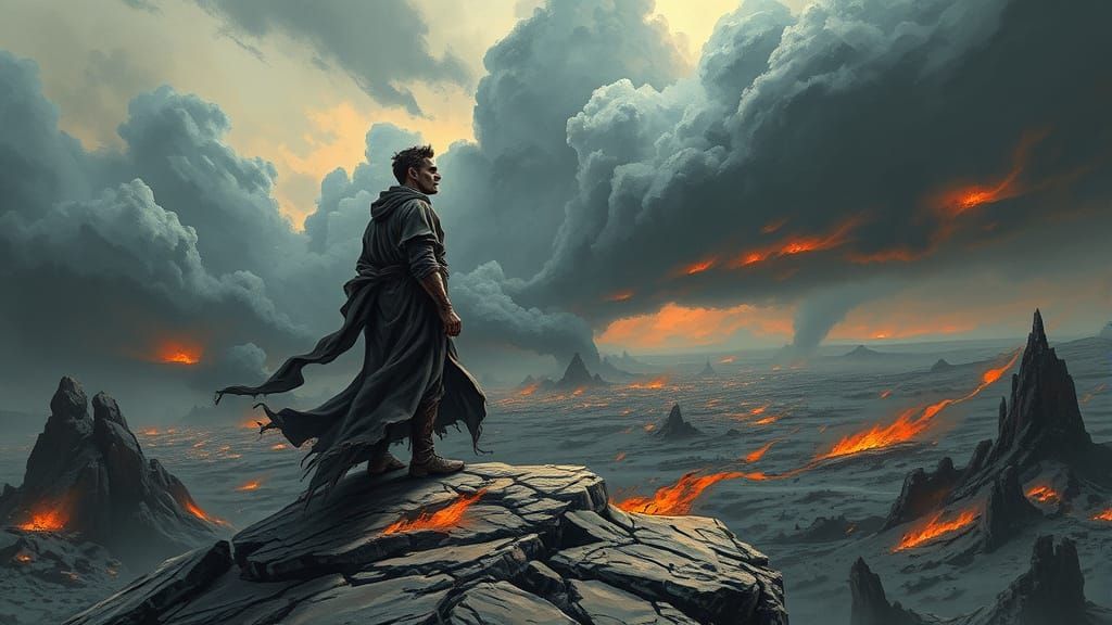 Dramatic Figure Defies Oppression in Haunting, Existential L...