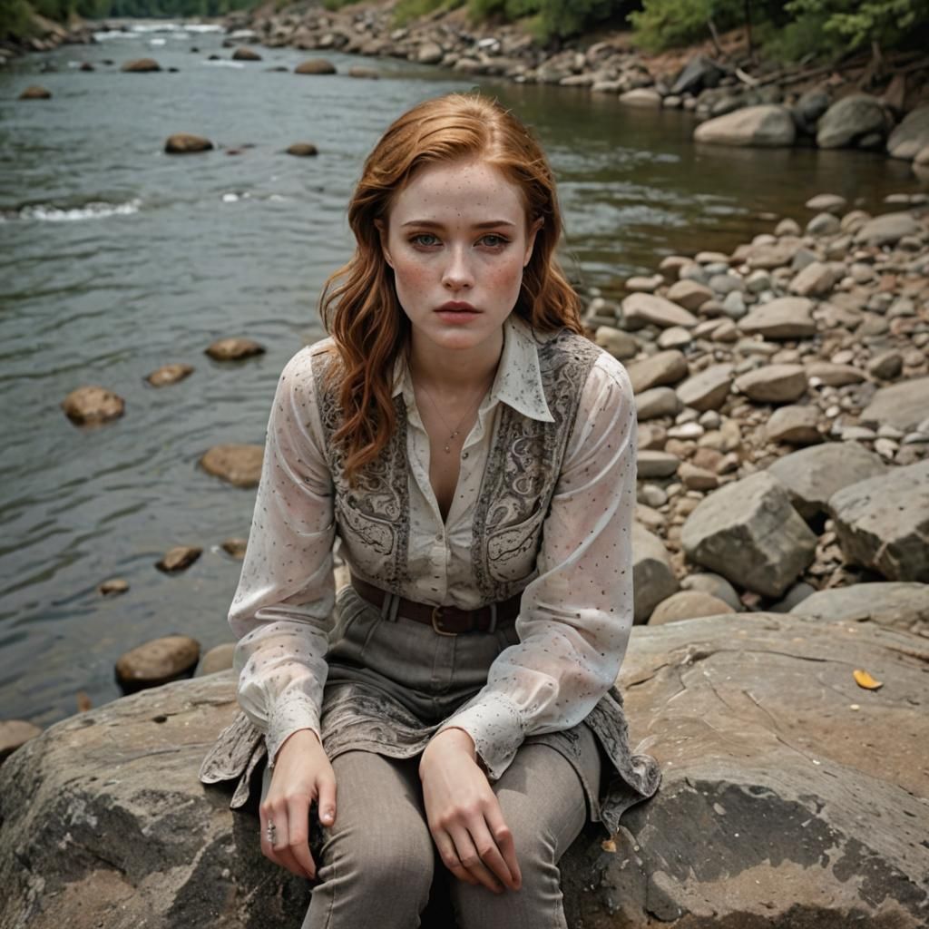 Hyperrealistic Portrait of Woman by River