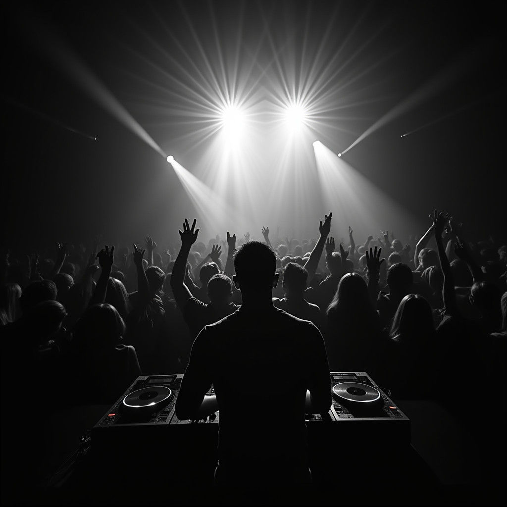 DJ in Moody Lighting, Hyperrealistic Render