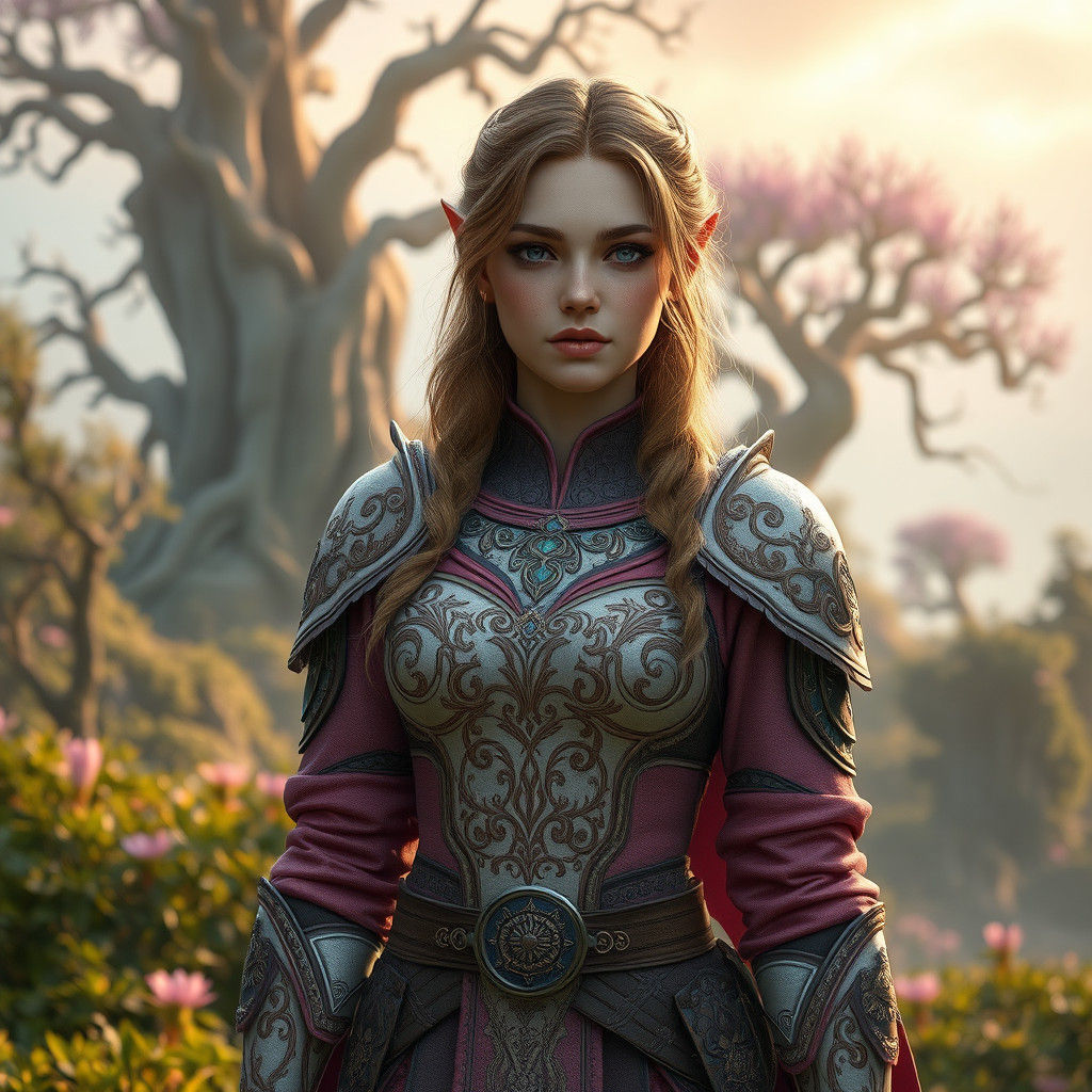 Druidess in Mystical Landscape, Fantasy Concept Art