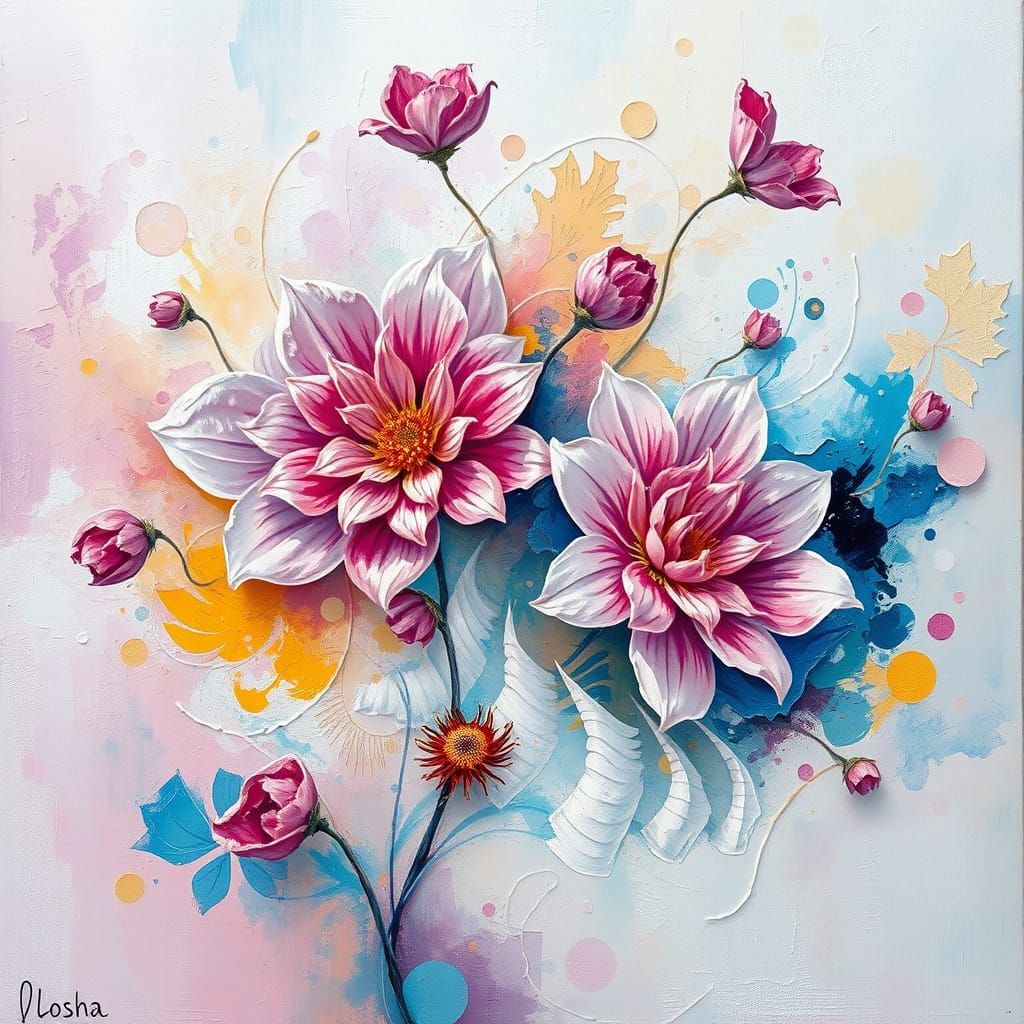 Whimsical Dreamscapes of Vibrant Abstract Blooms