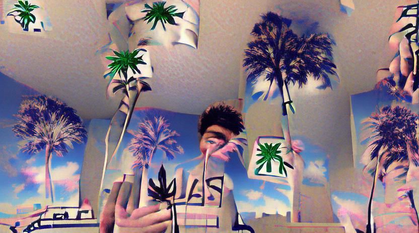 Tropical Paradise with Palm Trees