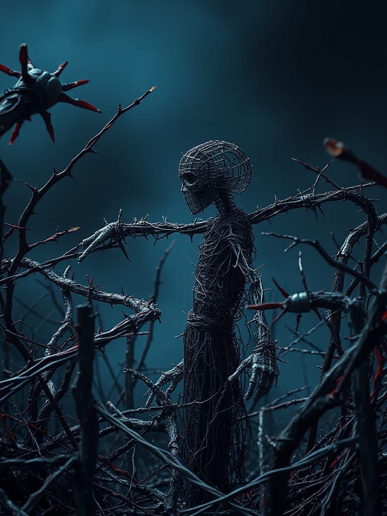 Barbed Wire Scarecrow in Thorn Maze