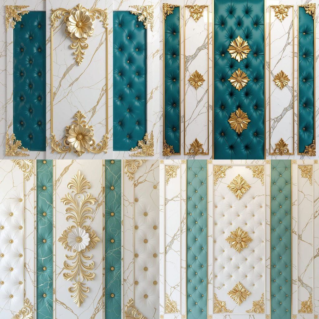 Luxury Marble and Gold Wall Panel Design in Neoclassical Sty...