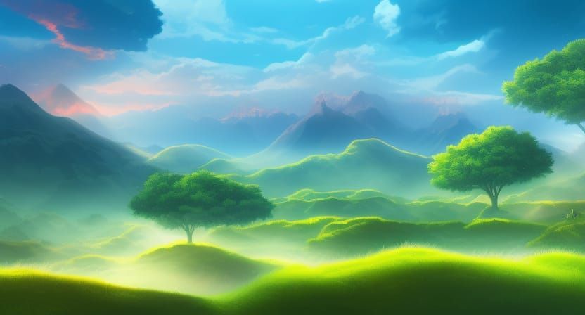 Iridescent Landscape in 8K Resolution