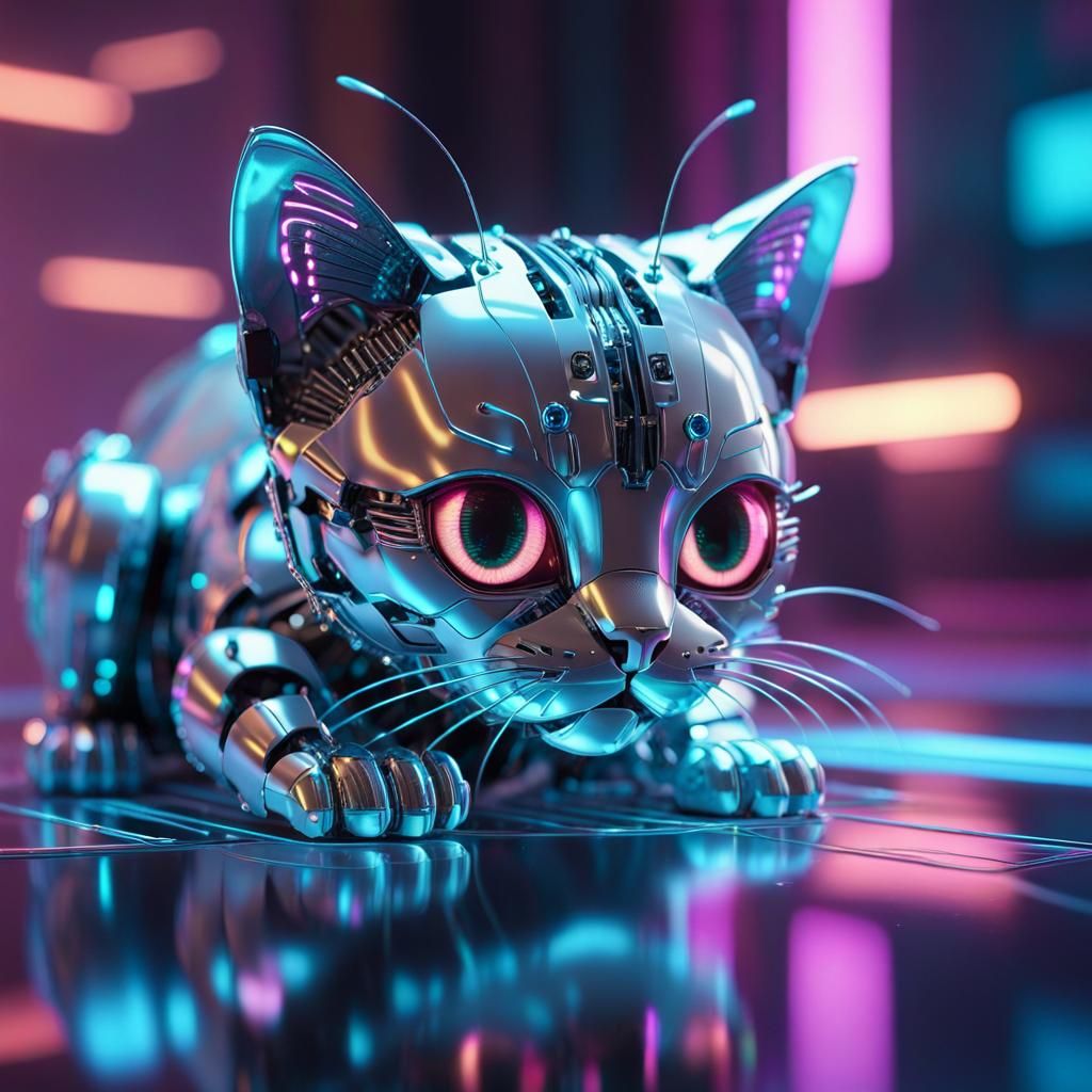 Neon Whiskers: The Cybernetic Purr