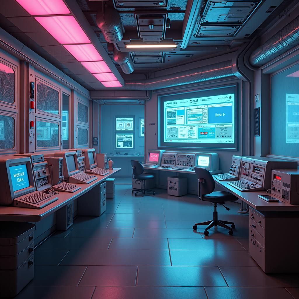 Retro-Futuristic Computer Fusion: Soviet, American, and Alie...