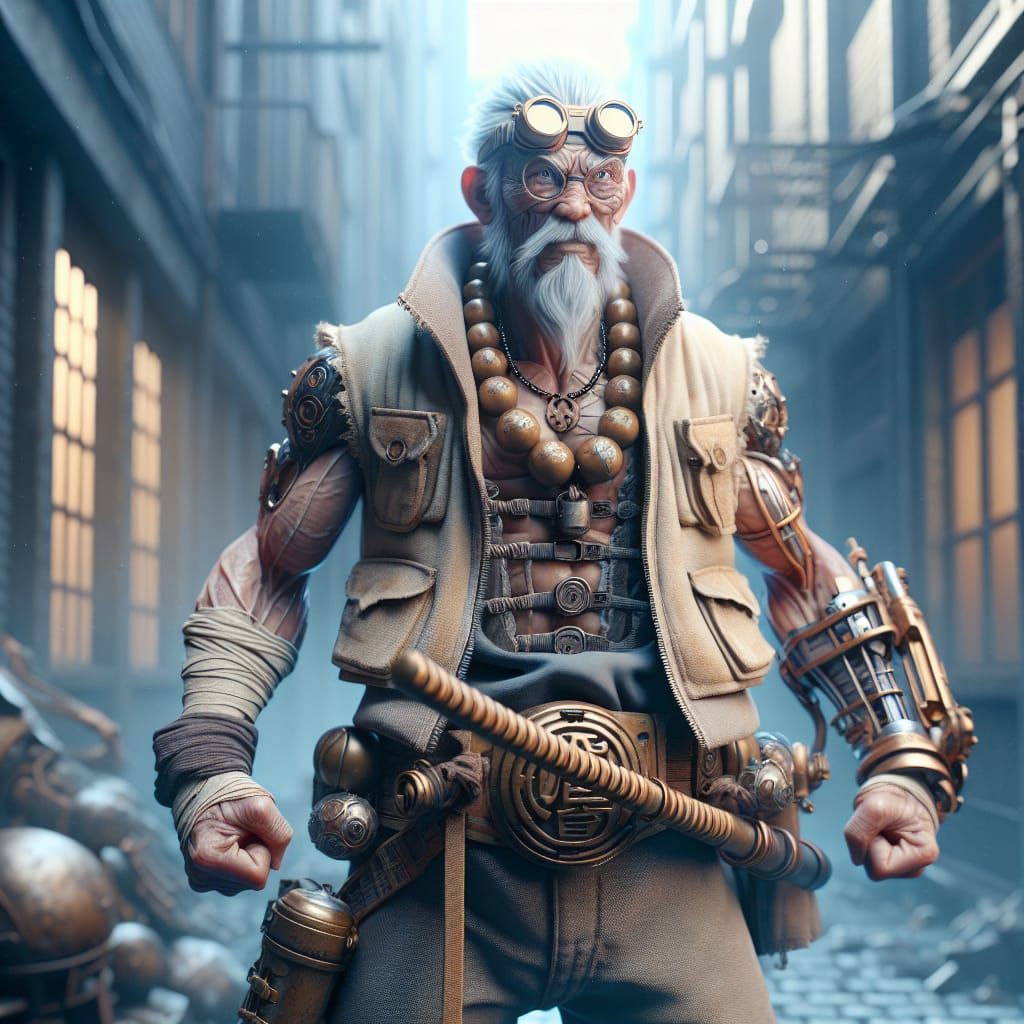 Steampunk Master Roshi in Cinematic 3D