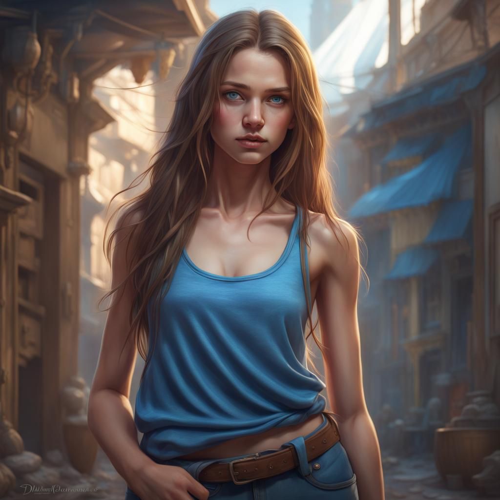 Little Girl Portrait in Hyperdetailed Digital Art