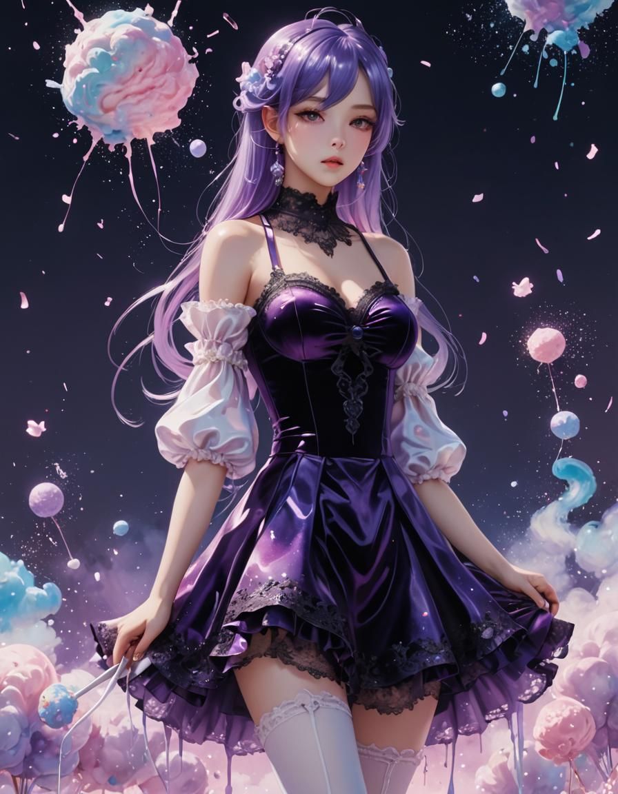 Holographic Anime Dreamscape in 3D