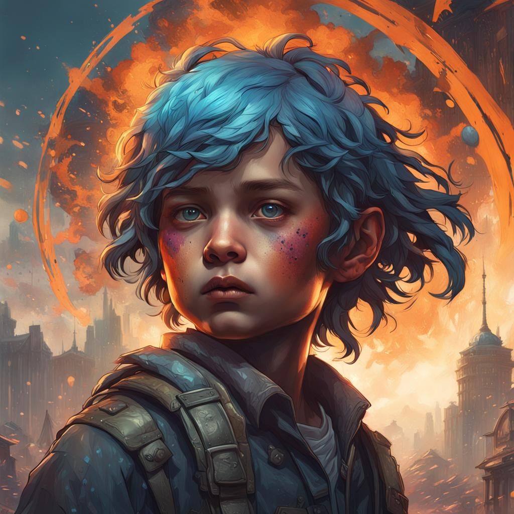 Apocalyptic Child Portrait in Hyperdetailed Style