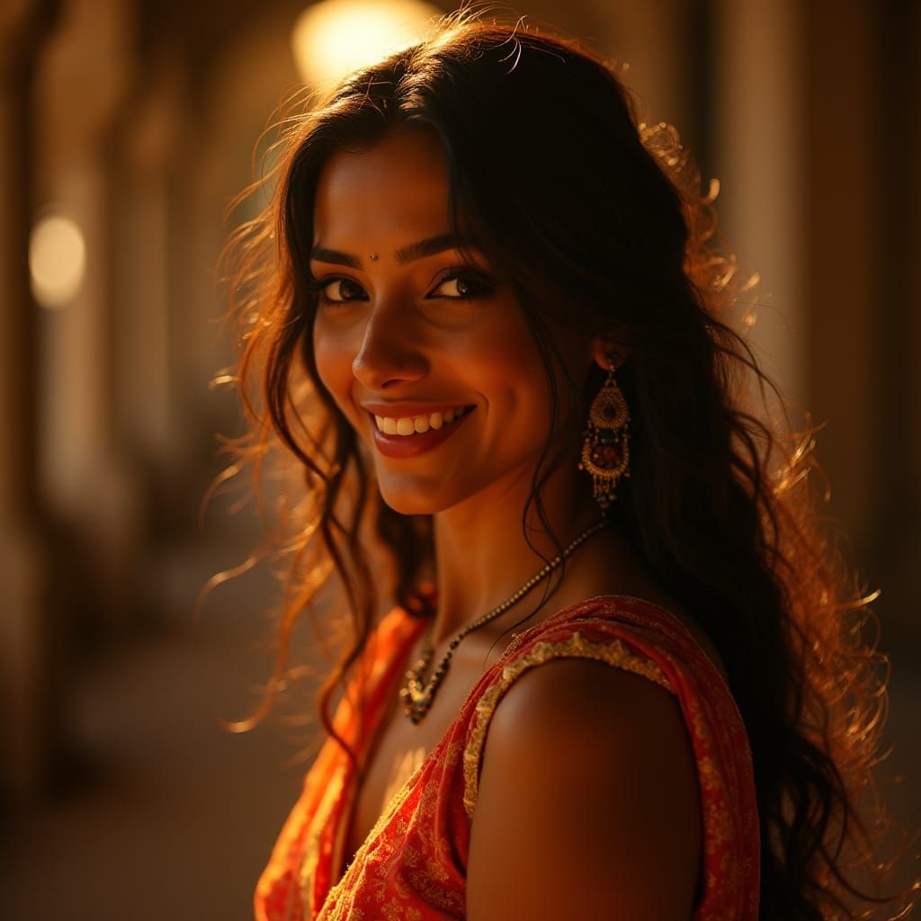Ethereal Indian Beauty in Cinematic Splendor