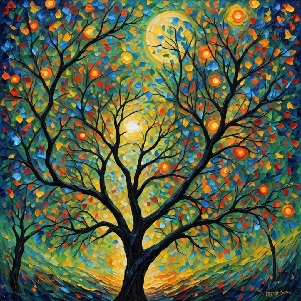 Neo-Impressionist Light Conquers Darkness Expression