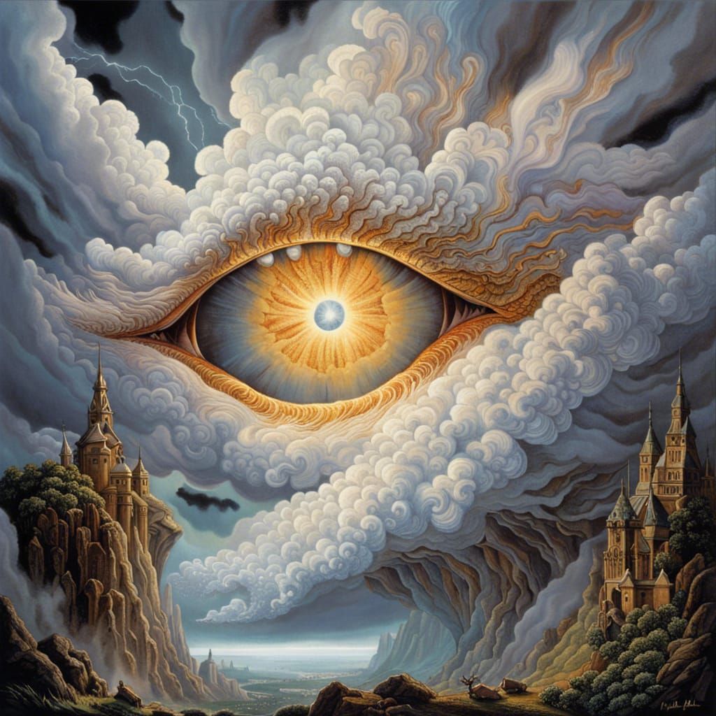 Cloud Dragon's Eye with Plasma Lightning