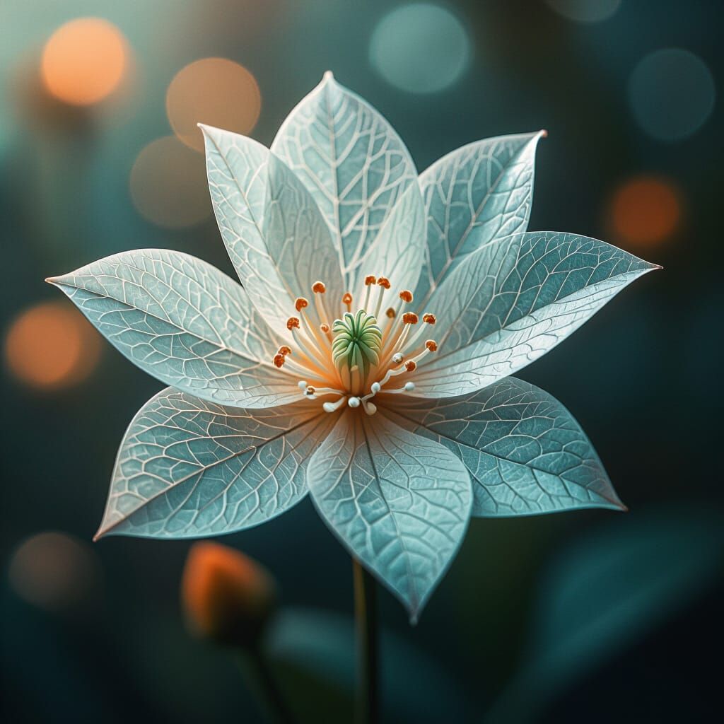 Diphylleia Grayi: Transparent Petals in Digital Art