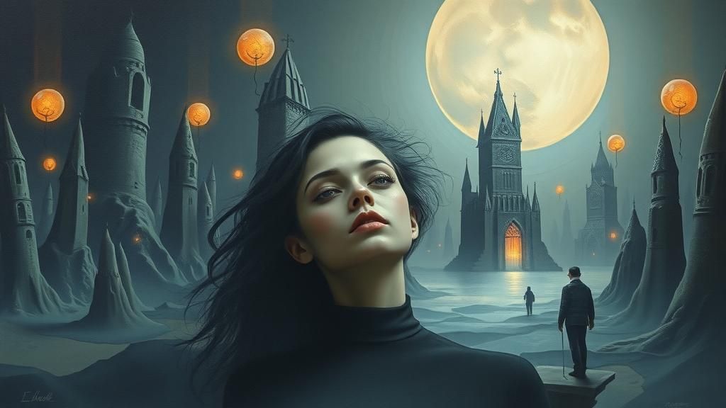 Surreal Dreamscape of a Woman in Ethereal Light