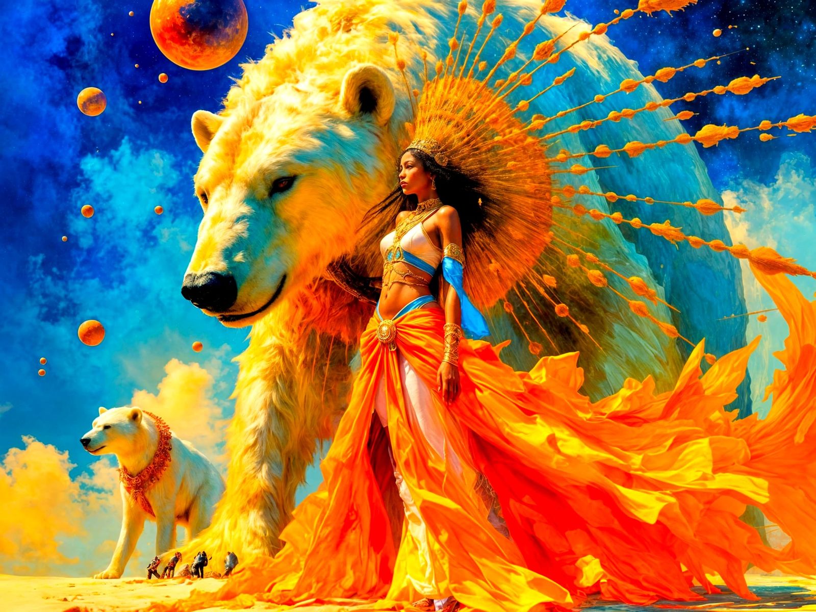 Colossal Shaman Queen and Polar Spirit Bear