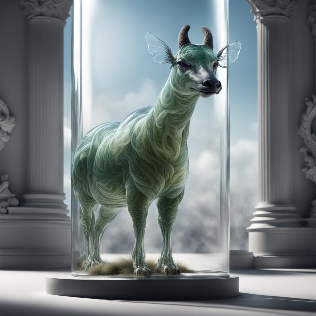 Detailed Matte Painting of a Glass Animal
