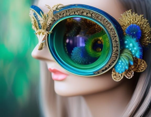 Funky Eyewear in Mycelium Network, Magic Realism Style