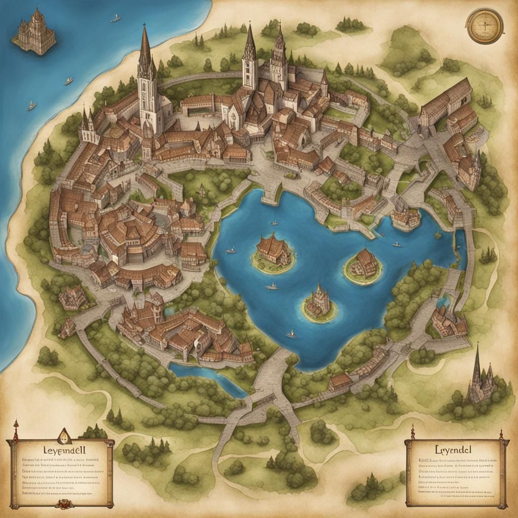 Fantasy Map of a Medieval City