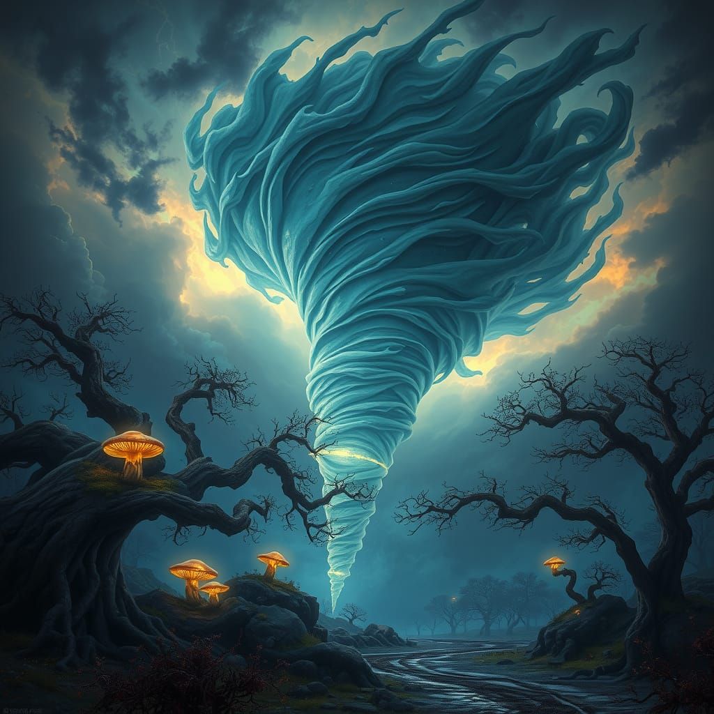 Ethereal Tornado in Mystical Abandoned World
