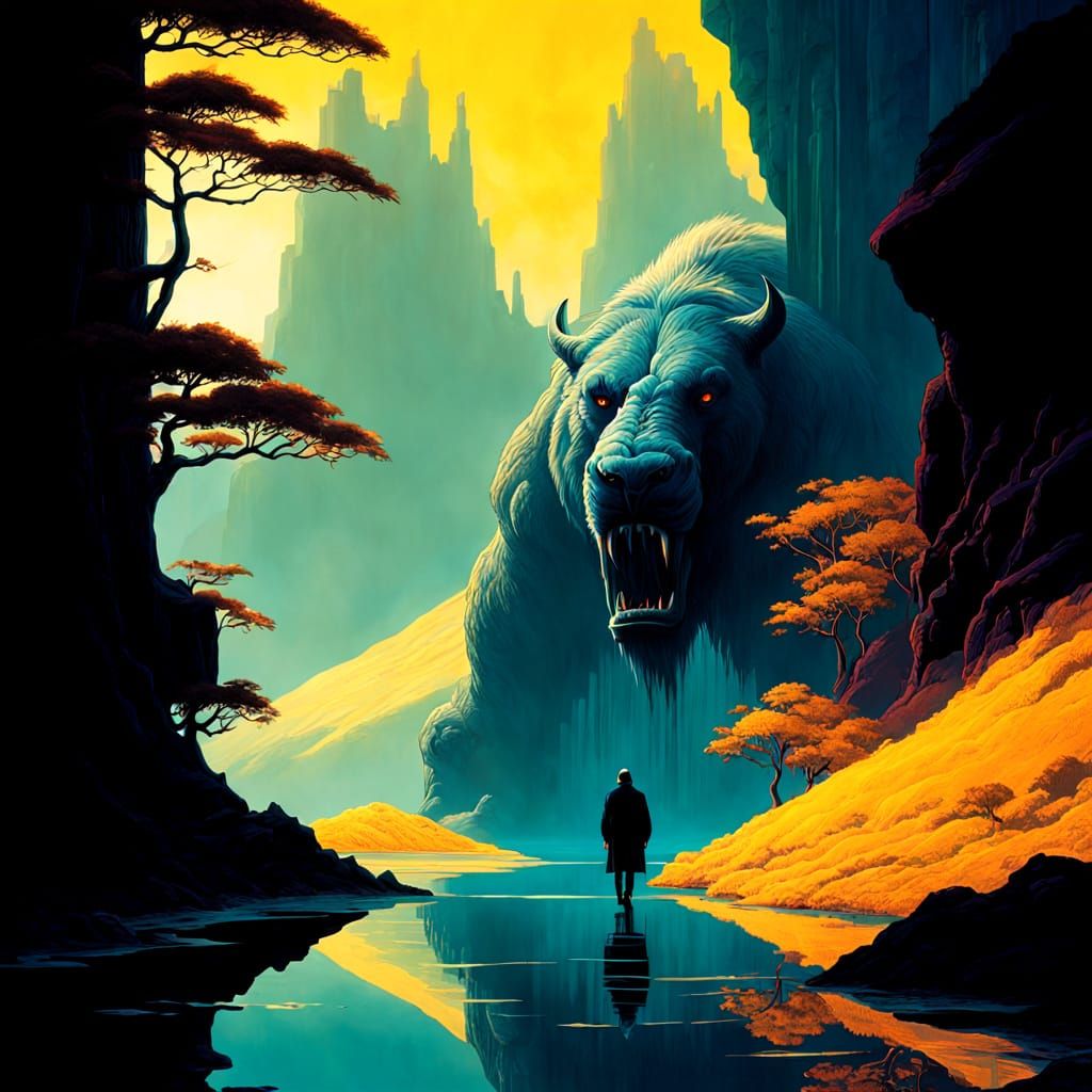 Surreal Encounter with Invisible Beast