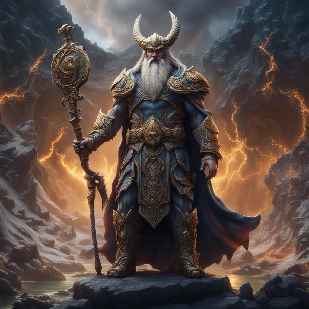 Detailed Matte Painting of God Odin